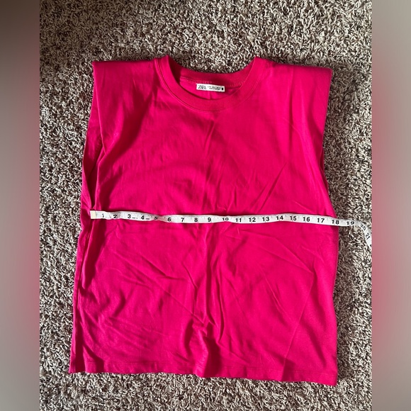 Zara Sleeveless Padded Shoulder Top Size Small - Picture 8 of 13